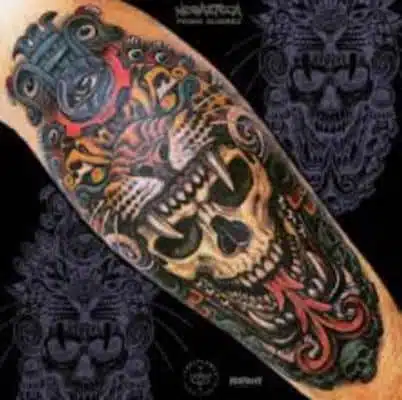 tatuaje de Tezcatlipoca brazo