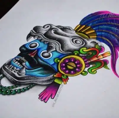 diseño de tatuaje de Tezcatlipoca 