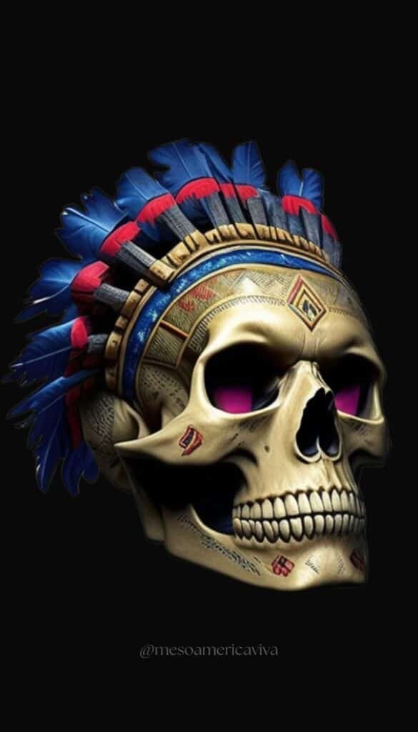 Aztec Skull Wallpaper – Honor and Legacy in Every Pixel 💀🪶